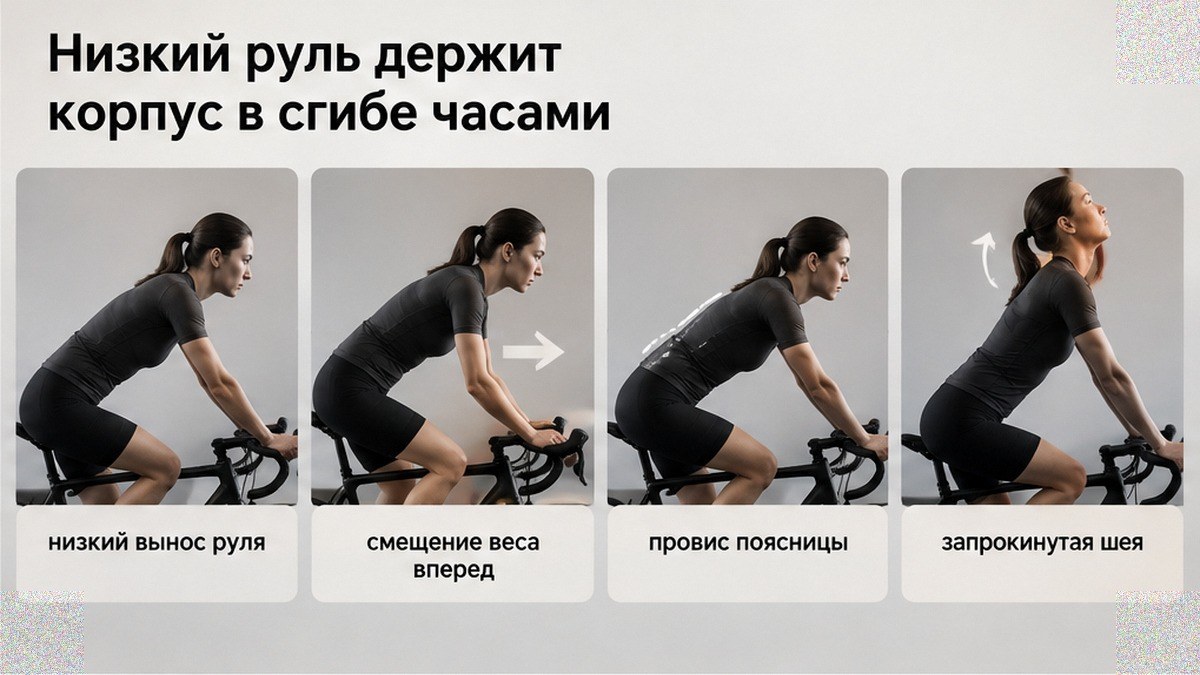 Сравнение: низкий руль и смещение веса на поясницу