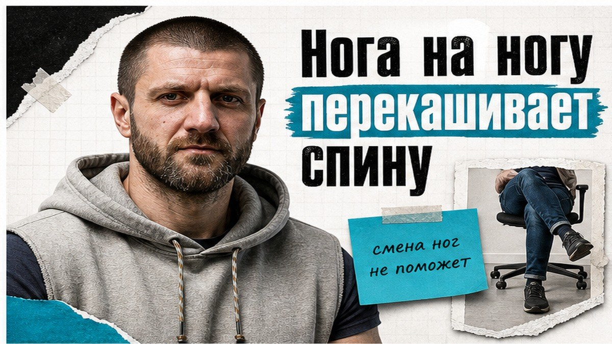 Нога на ногу за столом перекашивает таз и тянет поясницу