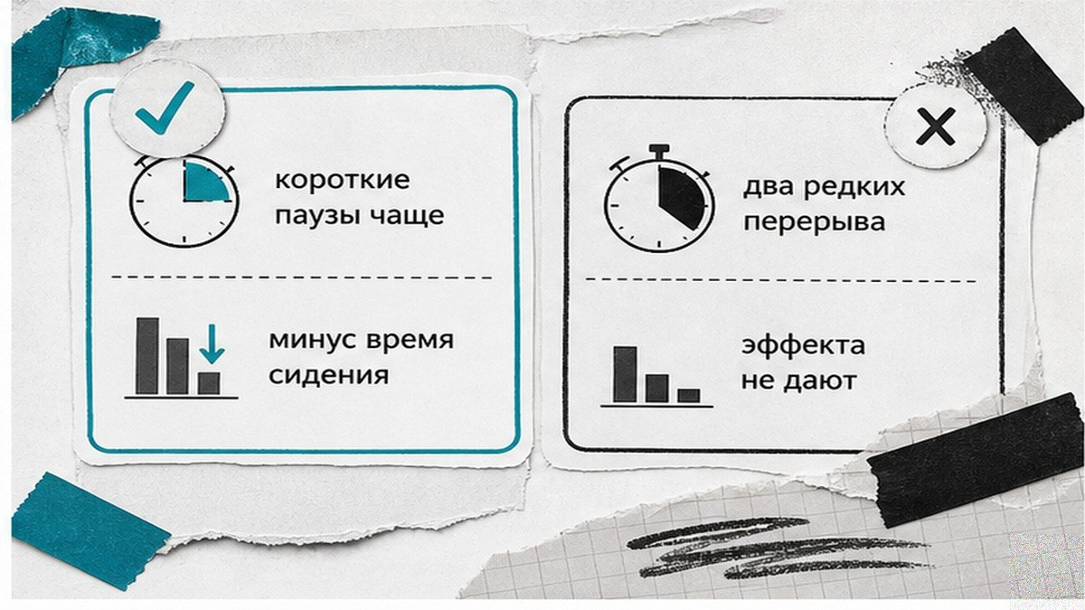 Инфографика: частые короткие паузы эффективнее редких длинных перерывов