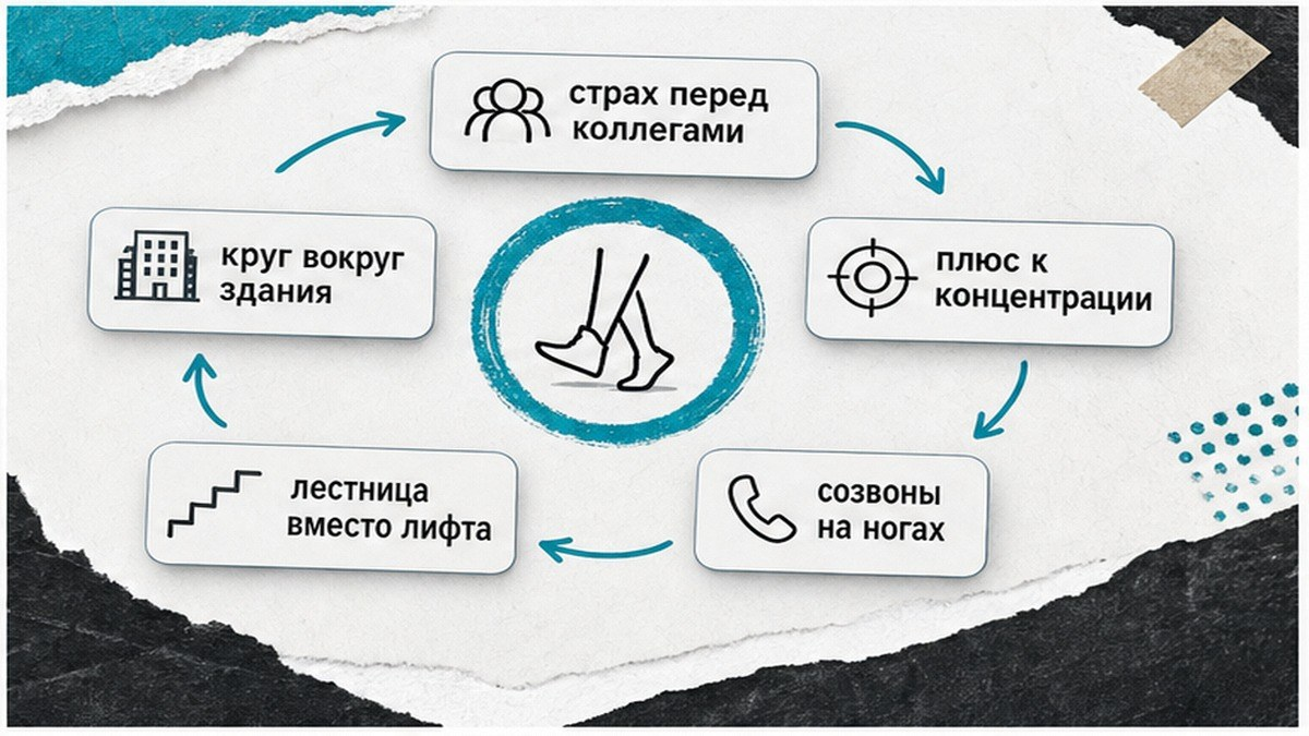 Схема: как внедрить пятиминутные прогулки без страха перед коллегами