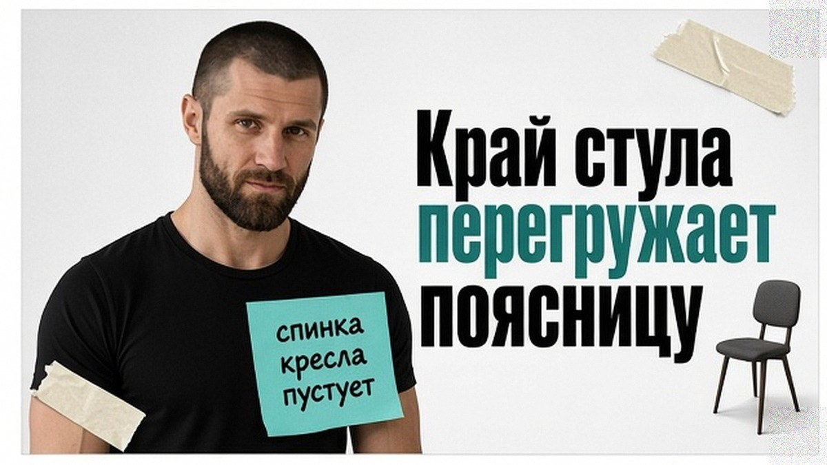 Сидение на краю стула за столом перегружает поясницу