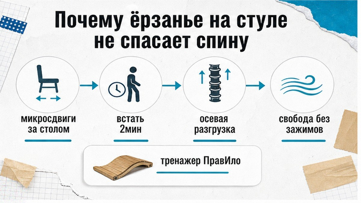 Схема шагов: почему ёрзанье на стуле не снимает зажим