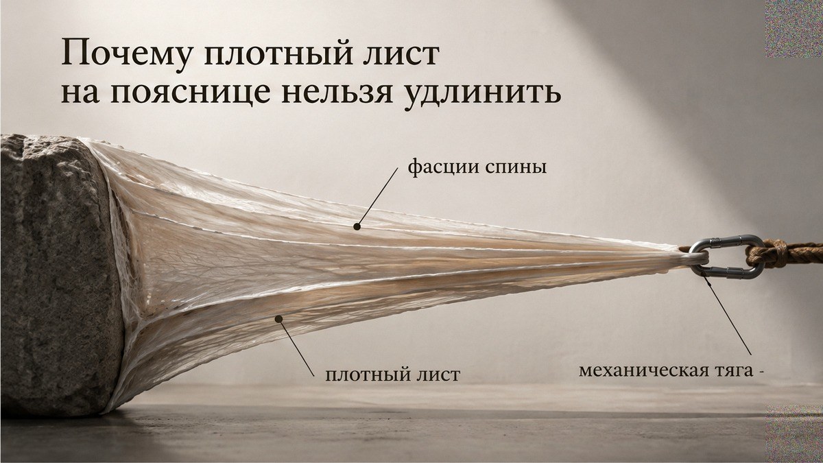 Почему плотный лист на пояснице нельзя удлинить