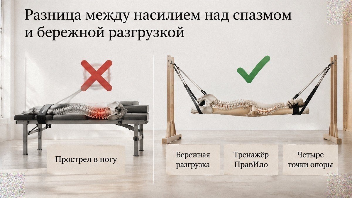 Жёсткое вытяжение против бережной разгрузки
