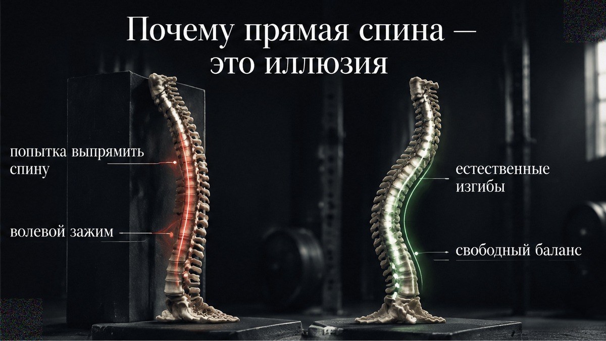 Схема: почему идеально прямая спина — иллюзия
