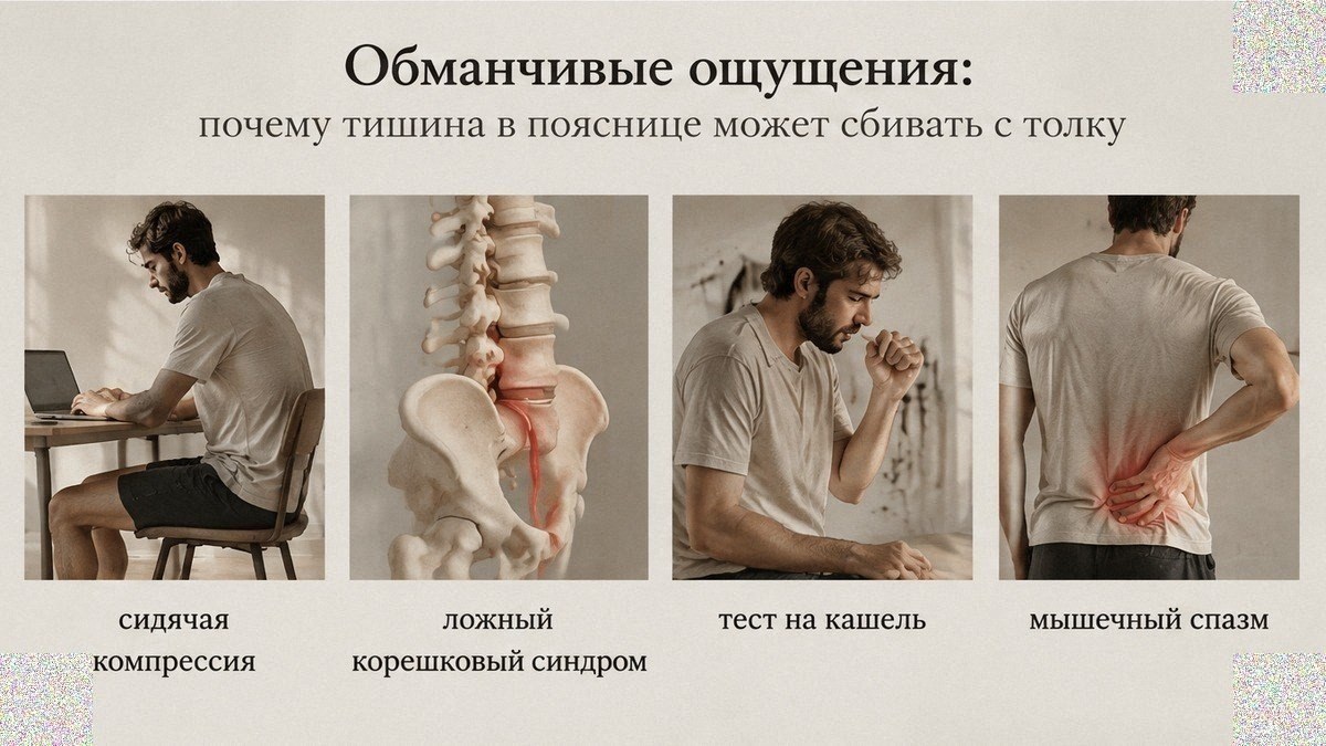 Инфографика: почему тишина в пояснице не всегда означает, что с корешком всё в порядке