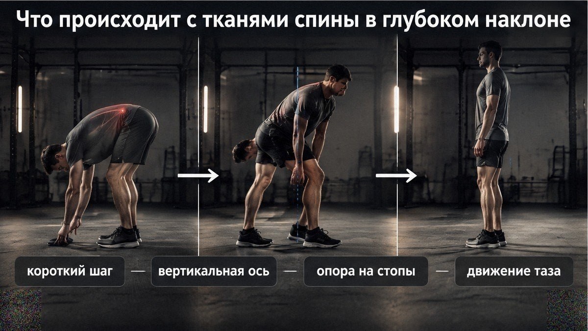 Схема: что происходит со спиной в глубоком наклоне над грядкой