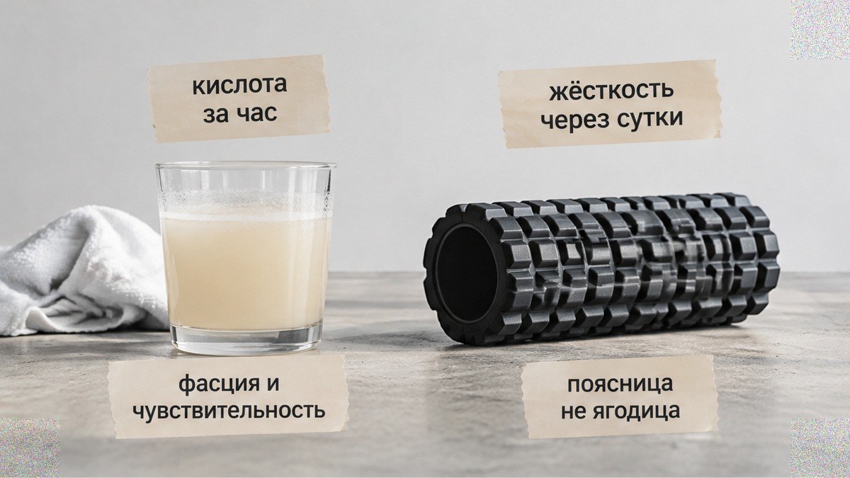 Сравнение: кислота и отложенная жёсткость после нагрузки