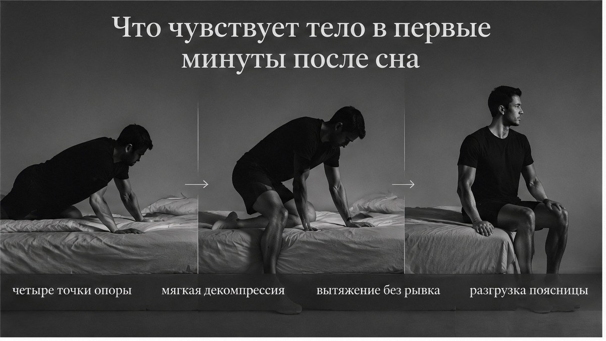 Схема: что чувствует тело в первые минуты после сна