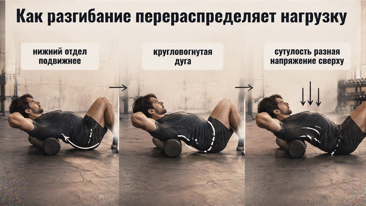 Как разгибание перераспределяет нагрузку по отделам спины